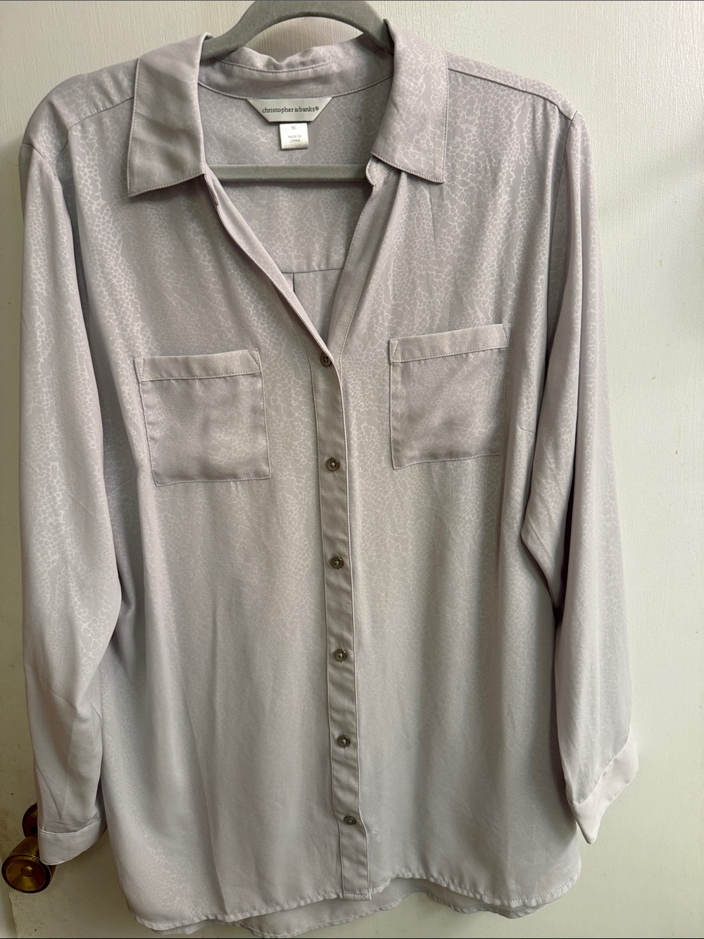 Christopher & Banks Pale grey Button-Down Shirt